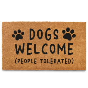 MAINEVENT Coir Welcome Mat - Dogs Welcome 30 x 17 Inch - Mutts & Co.