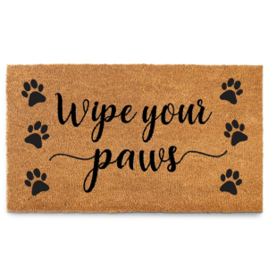 MAINEVENT Coir Welcome Mat - Wipe Your Paws 30 x 17 Inch - Mutts & Co.