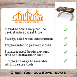 MAINEVENT Farmhouse Raised Dog Bowl Stand - Brown - Mutts & Co.