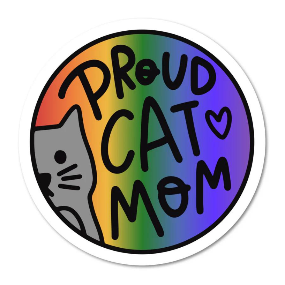 Mouthy Broad Proud Cat Mom Vinyl Sticker