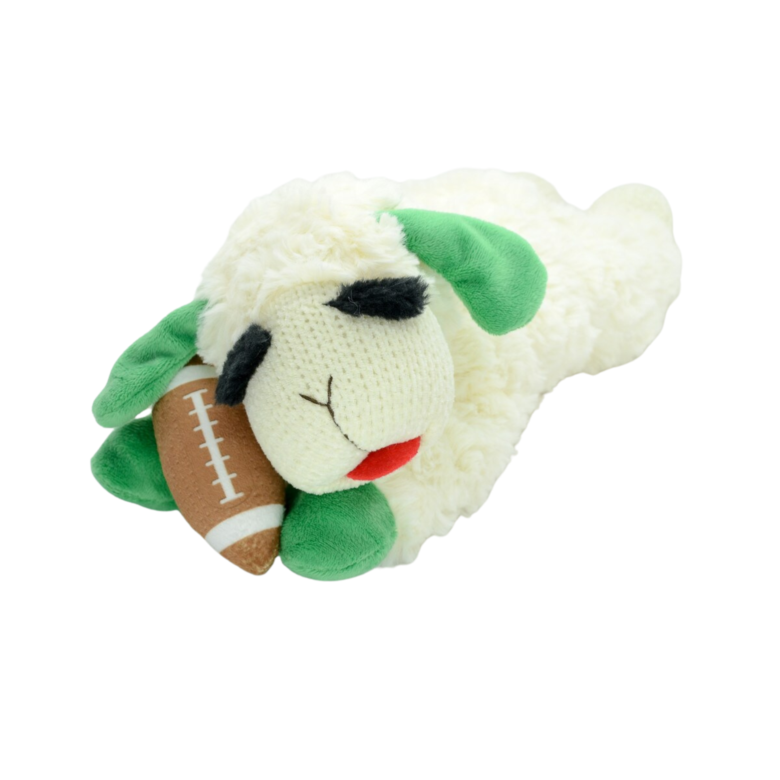 Multipet Tailgate Lamb Chop with Football Plush Dog Toy 10.5”