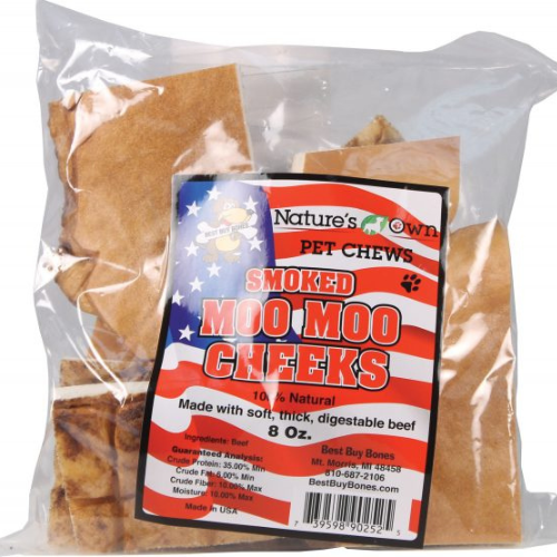 Nature's Own USA Smoked Moo Moo Cheeks for Dogs 8oz