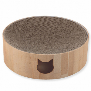 Necoichi Cozy Cat Scratcher Bowl, Oak - Mutts & Co.