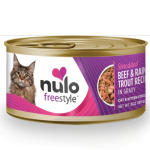 Nulo Freestyle Grain-Free Beef Shredded Recipe Wet Cat Food, 3oz - Mutts & Co.