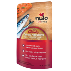 Nulo Freestyle Grain-Free Chunky Salmon & Mackerel Broth Recipe Cat Food Topper, 2.8oz - Mutts & Co.