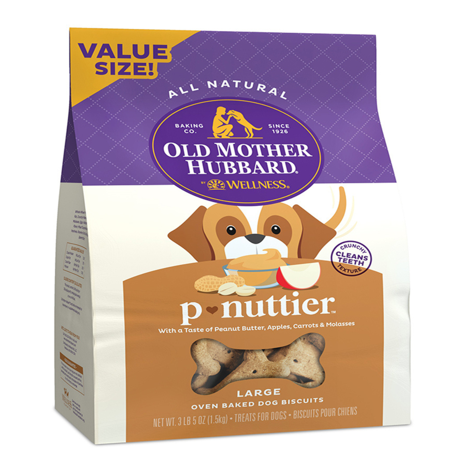 Old Mother Hubbard Classic P-Nuttier Biscuits Baked Dog Treats Large 3.3 lb