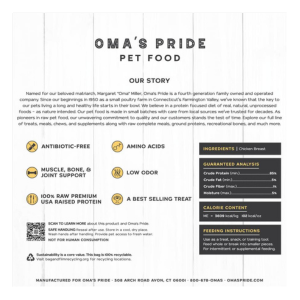 Oma's Pride Chicken Breast Chunks Freeze-Dried Dog & Cat Food