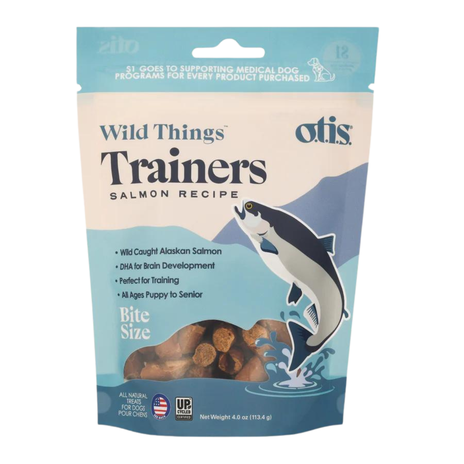 Otis Wild Things Salmon Recipe Trainers Dog Treats 4 oz