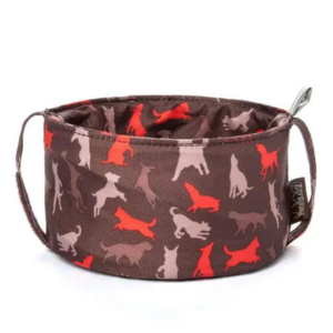 P.L.A.Y. Pet Lifestyle and You Scout & About Travel Dog Bowl Mocha - Mutts & Co.