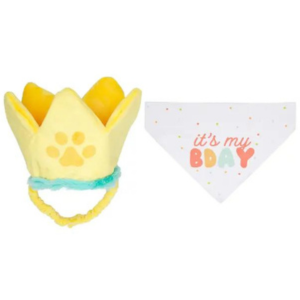 Pearhead Happy Barkday Medium / Large Bandana & Hat Set - Mutts & Co.