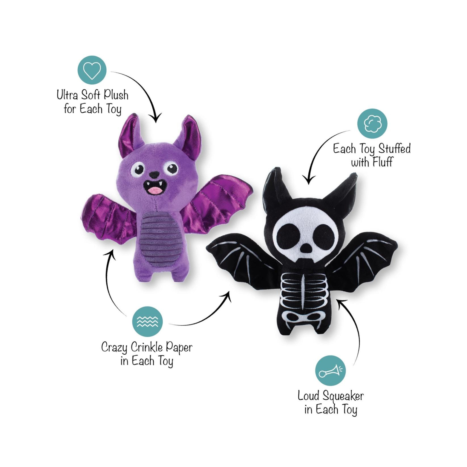 Pet Shop by Fringe Studio Bat to the Bone Plush Dog Toy