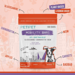 Petipet Mobility Bars Hip & Joint Pain Relief Dog Supplement Treat - Mutts & Co.