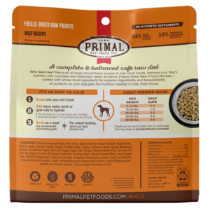 Primal Pronto Beef Formula Freeze-Dried Dog Food