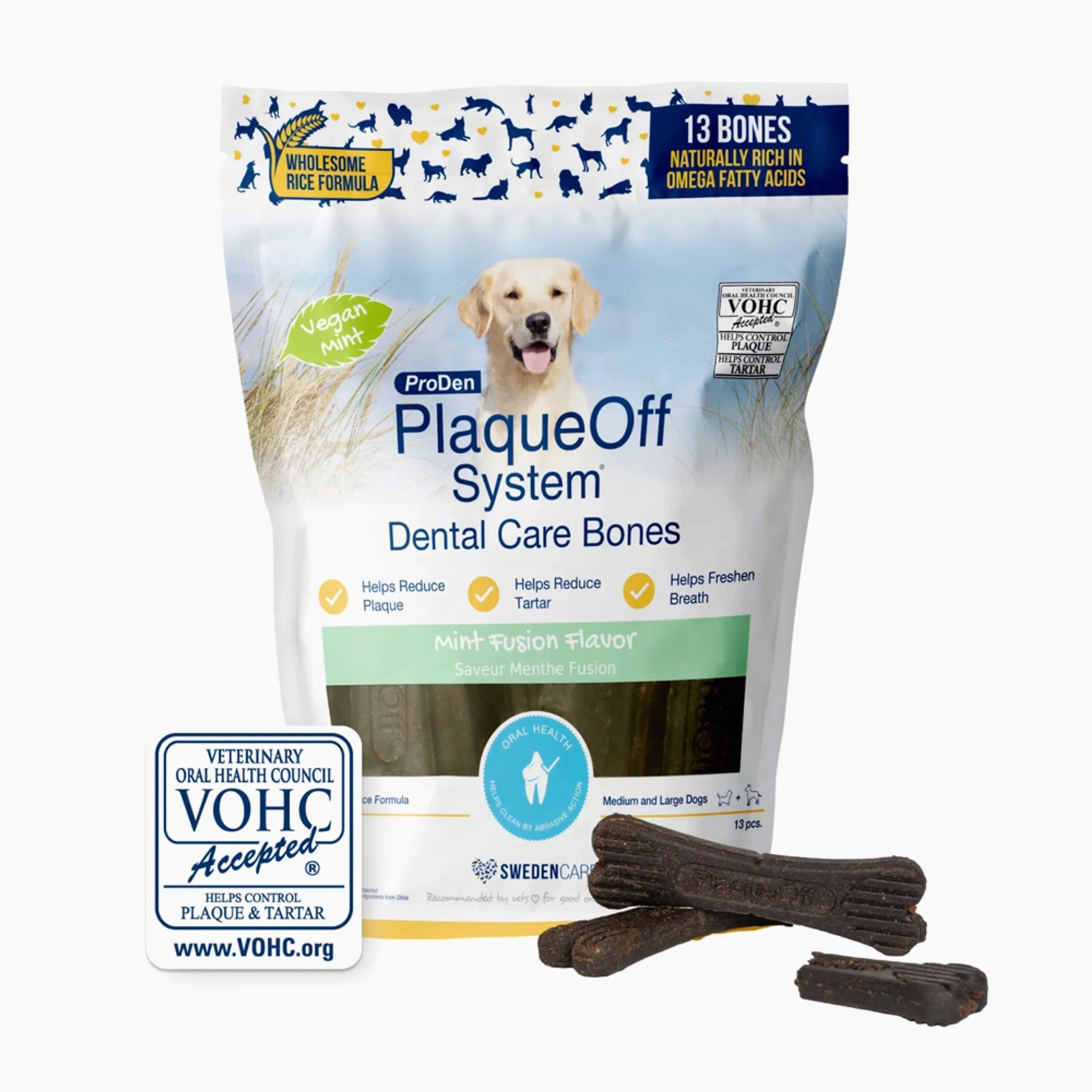 Proden PlaqueOff Dental Care Bones Mint Fusion, 17oz