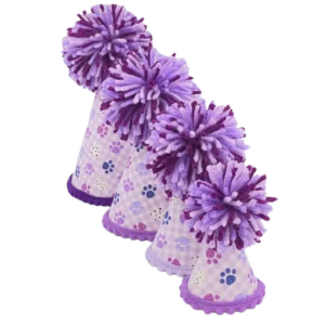 Pup Party Hats Purple Paws Party Hat for Dogs and Cats Assorted - Mutts & Co.