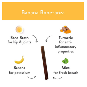 Shameless Pets Banana Bone-anza Dental Sticks for Dogs, 7.2oz