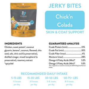 Shameless Pets Chick'n Colada Jerky Bites for Dogs, 5oz