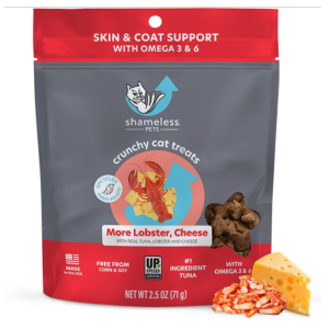 Shameless Pets Crunchy More Lobster, Cheese Cat Treats, 2.5oz