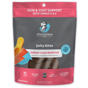 Shameless Pets Salmon Loves Butternut Jerky Bites for Dogs, 5oz