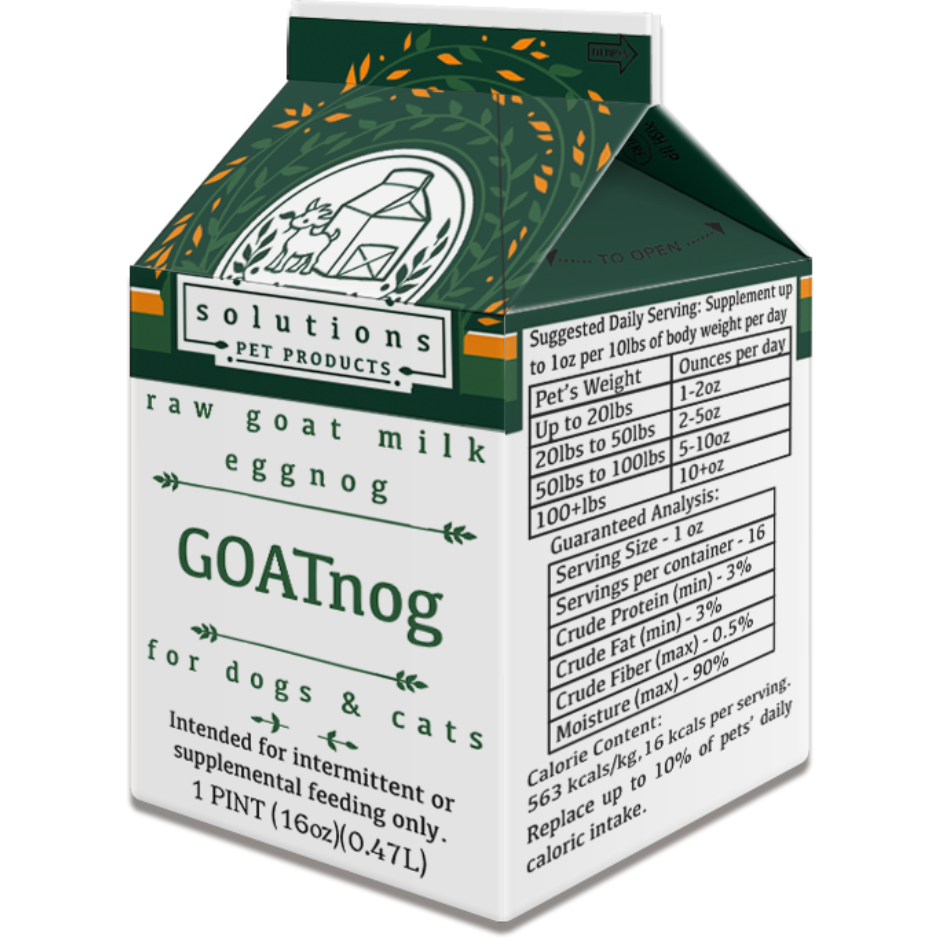 Solutions Pet Products GoatNog Raw Frozen Goat Milk for Dogs and Cats