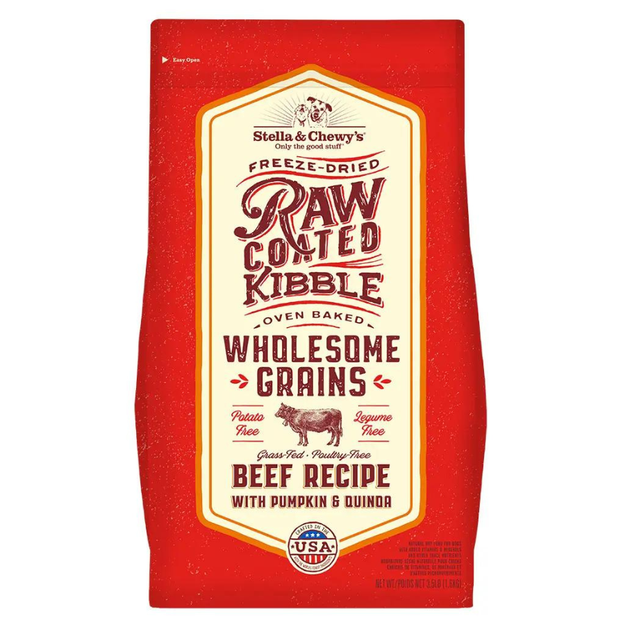 Stella & Chewy's Wholesome Grain Beef Recipe Raw Coated Baked Kibble Dog Food - Mutts & Co.