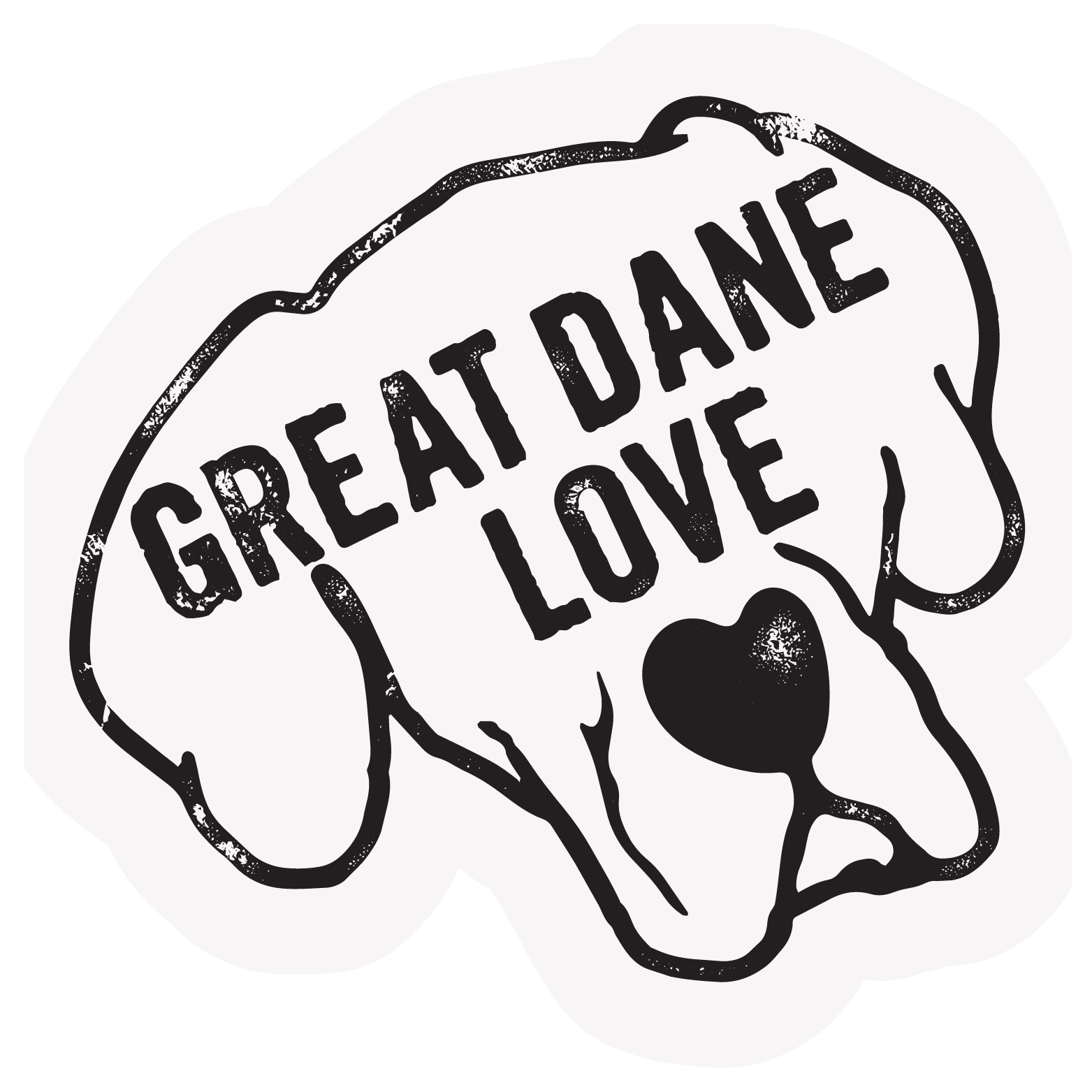 The Pet Foundry Great Dane Love Vinyl Sticker