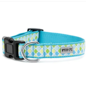 The Worthy Dog Blue Mermaid Dog Collar - Mutts & Co.