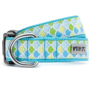 The Worthy Dog Blue Mermaid Dog Collar - Mutts & Co.