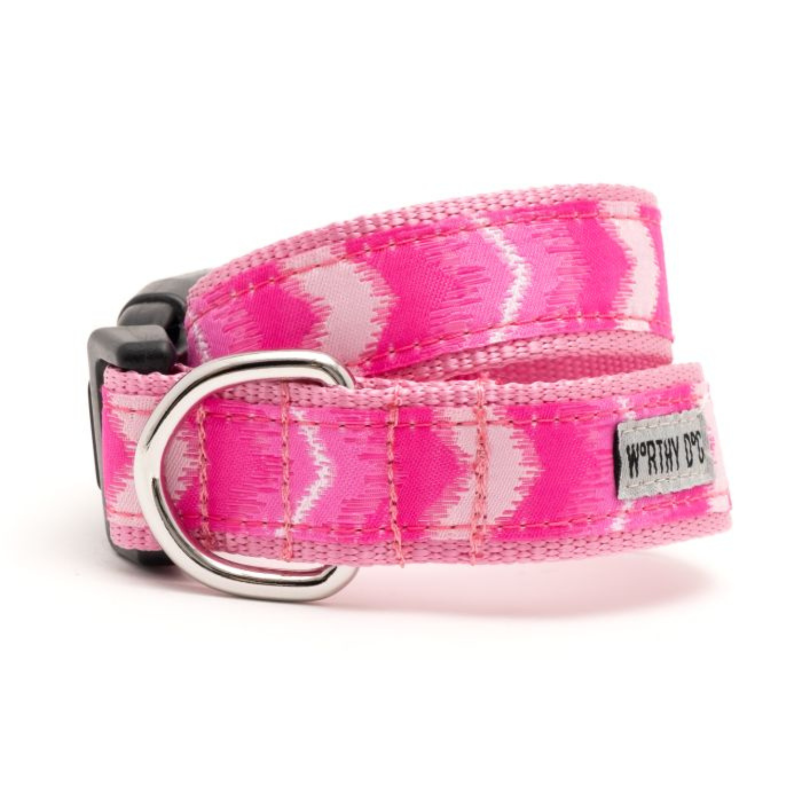 The Worthy Dog Ombre Dog Collar Pink