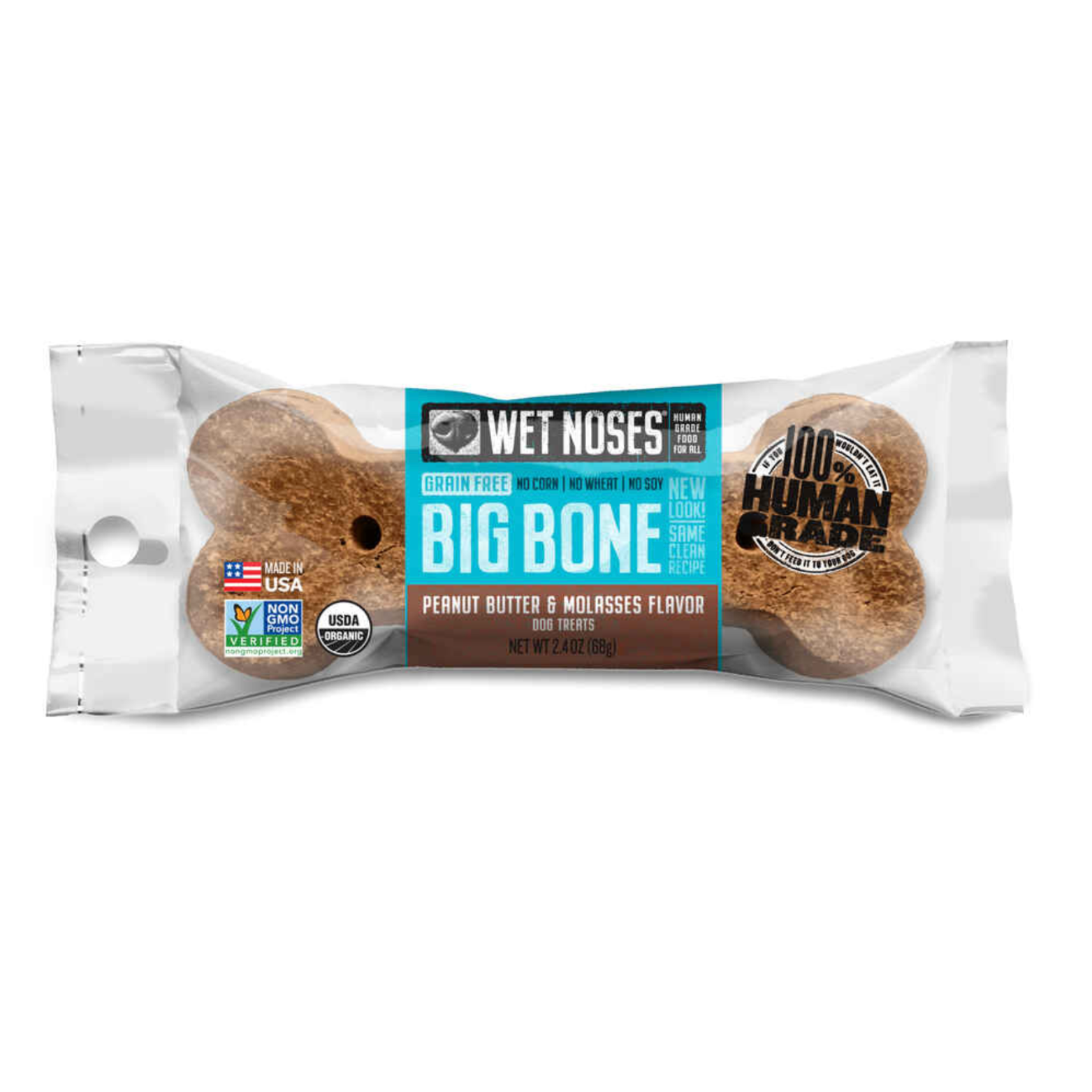 Wet Noses Moments Peanut Butter & Molasses Grain-Free Big Bones, Single, 2 oz