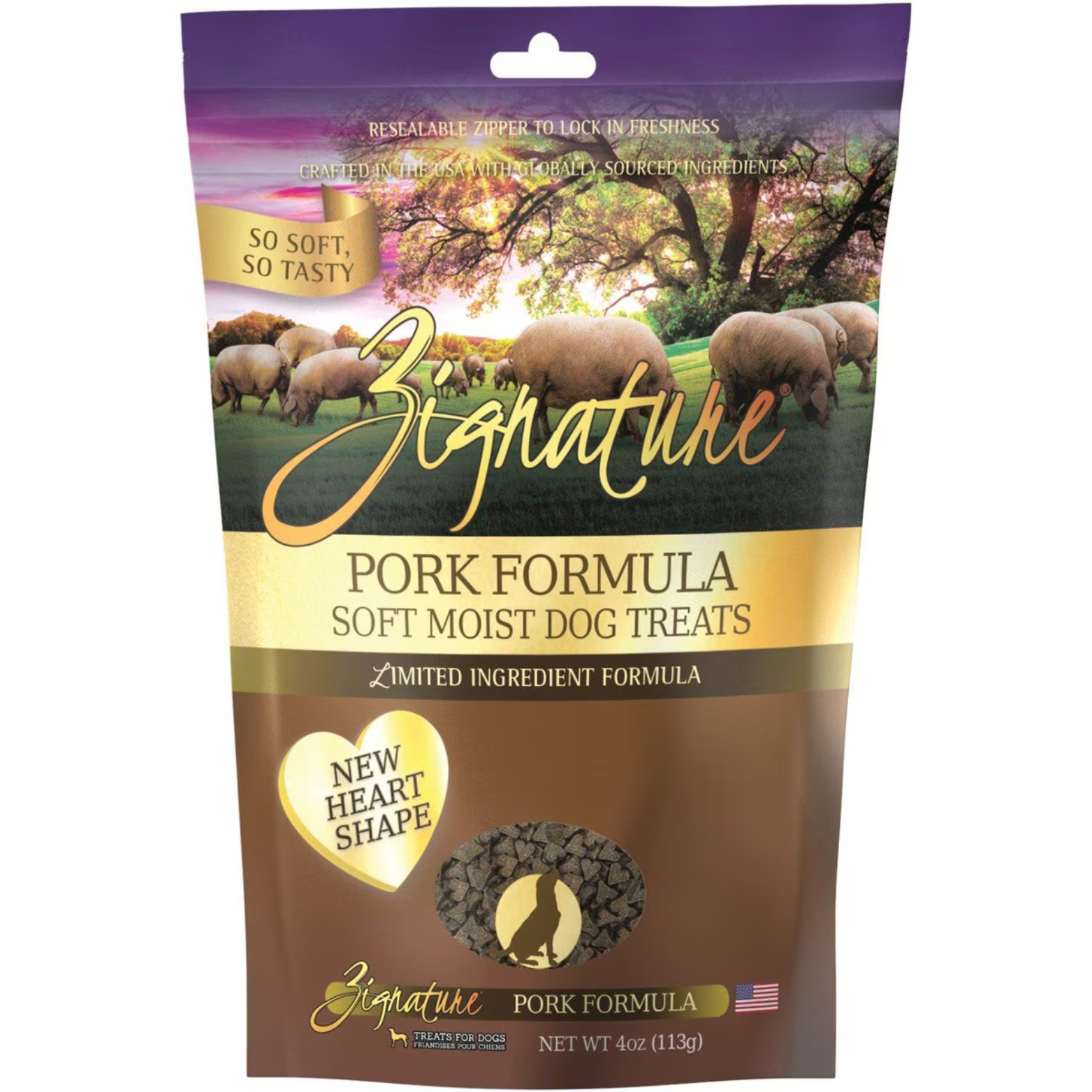 Zignature Pork Formula Soft & Chewy Dog Treats 4 oz