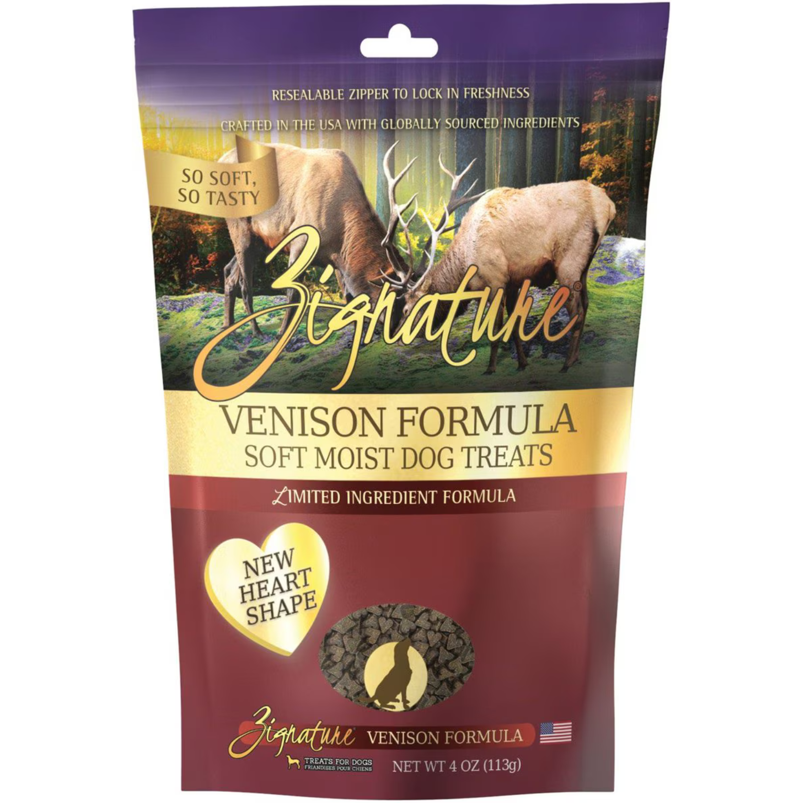 Zignature Venison Formula Soft & Chewy Dog Treats 4 oz