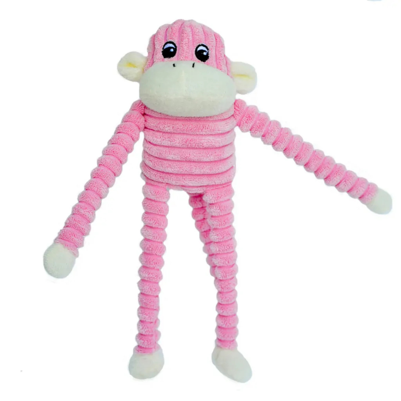 ZippyPaws Spencer the Crinkle Monkey Dog Toy, Pink, Small