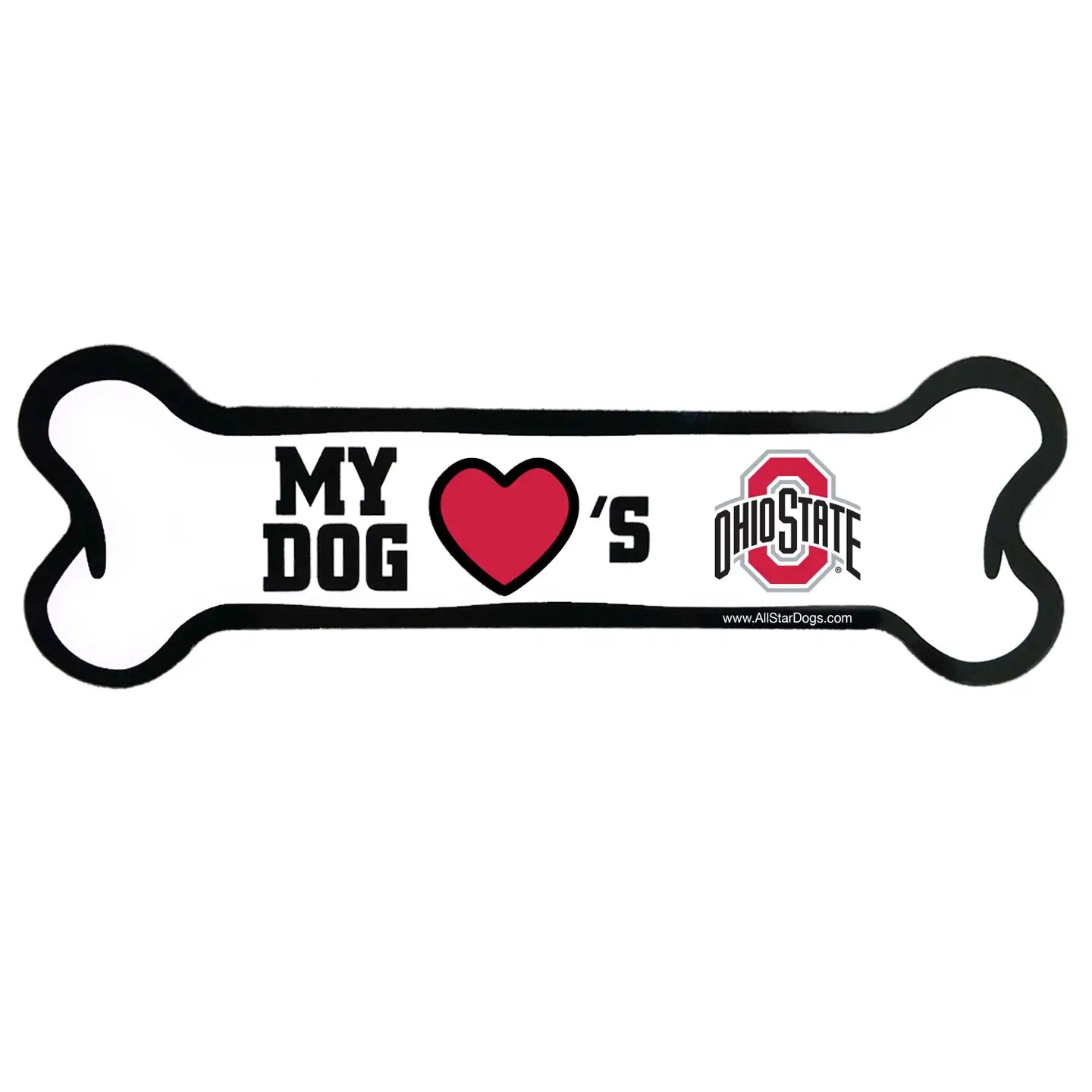 All Star Dogs Ohio State University Bone Car Magnet