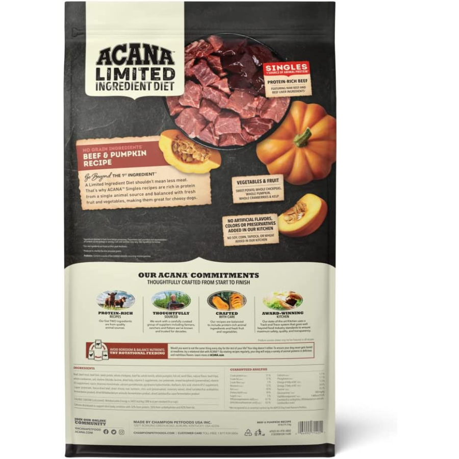 Acana Singles Beef & Pumpkin Dog Food - Mutts & Co.