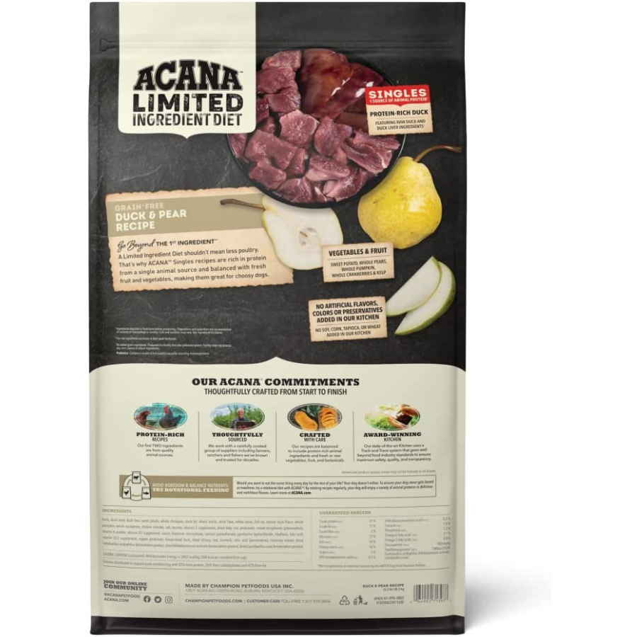 Acana Singles Duck & Pear Dog Food - Mutts & Co.