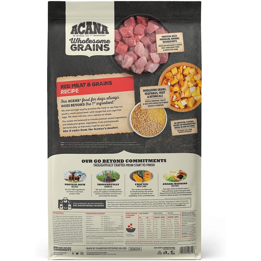 Acana Wholesome Grains Red Meat Recipe Dry Dog Food - Mutts & Co.