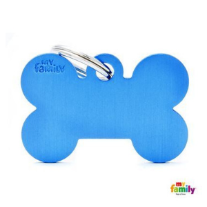 MyFamily Bone Tag Aluminum Blue - Mutts & Co.