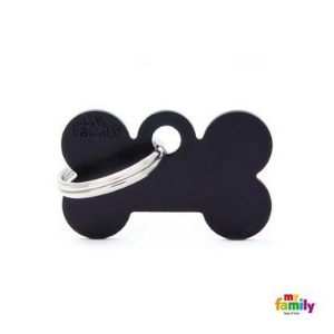 MyFamily Bone Tag Aluminum Black - Mutts & Co.