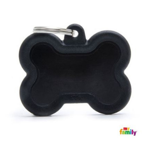 MyFamily Bone Hushtag Aluminum & Rubber Black - Mutts & Co.