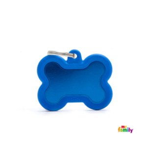 MyFamily Bone Hushtag Aluminum & Rubber Blue - Mutts & Co.