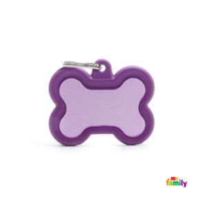 MyFamily Bone Hushtag Aluminum & Rubber Purple - Mutts & Co.