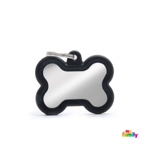 MyFamily Bone Hushtag Chromed Brass Black Rubber - Mutts & Co.