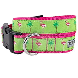 The Worthy Dog Flamingos Dog Collar - Mutts & Co.