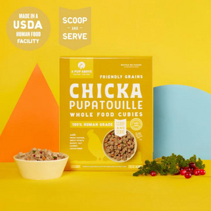 A Pup Above Friendly Grains Chicka Pupatouille Cubies Dog Food 2 lbs - Mutts & Co.