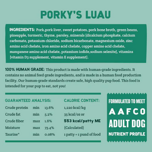 A Pup Above Grain-Free Porky's Luau Gently Cooked Dog Food - Mutts & Co.