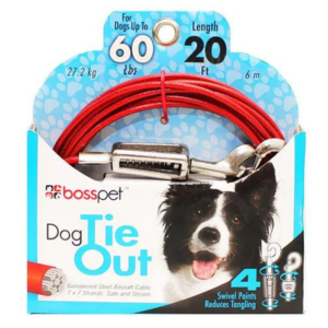 Boss Pet Large Dog Tie-Out With Spring - Mutts & Co.