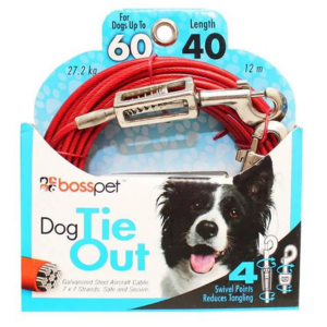 Boss Pet Large Dog Tie-Out With Spring - Mutts & Co.