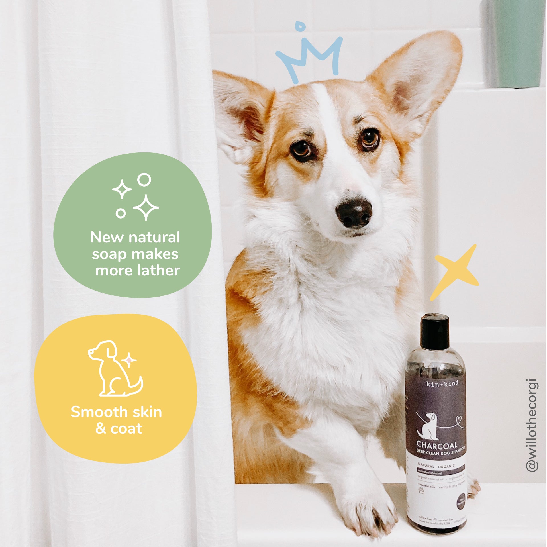 Kin + Kind Dry Skin & Coat Natural Shampoo for Dogs Cedar, 12 oz - Mutts & Co.