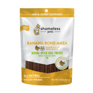 Shameless Pets Banana Bone-anza Dental Sticks for Dogs, 7.2oz - Mutts & Co.